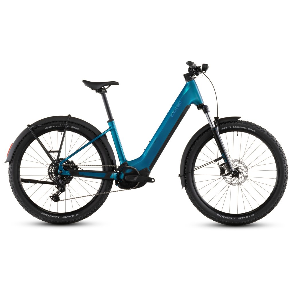 107222-1-1938795.jpg CUBE REACTION HYBRID Performance 600 FE - Easy Entry - Electric Mountain Bike - 2026 - electricblue / dazzle - Image 1