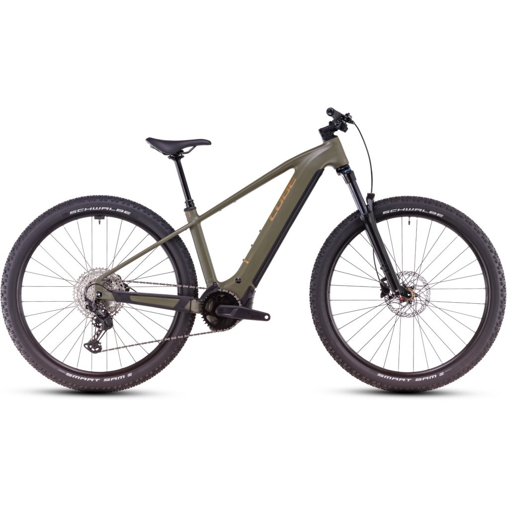 reaction-hybrid-pro-dustyolive-gold-1-1744553.jpg CUBE REACTION HYBRID Pro 800 - Electric Mountain Bike - 2025 - 27.5" - dustyolive / gold - Image 1