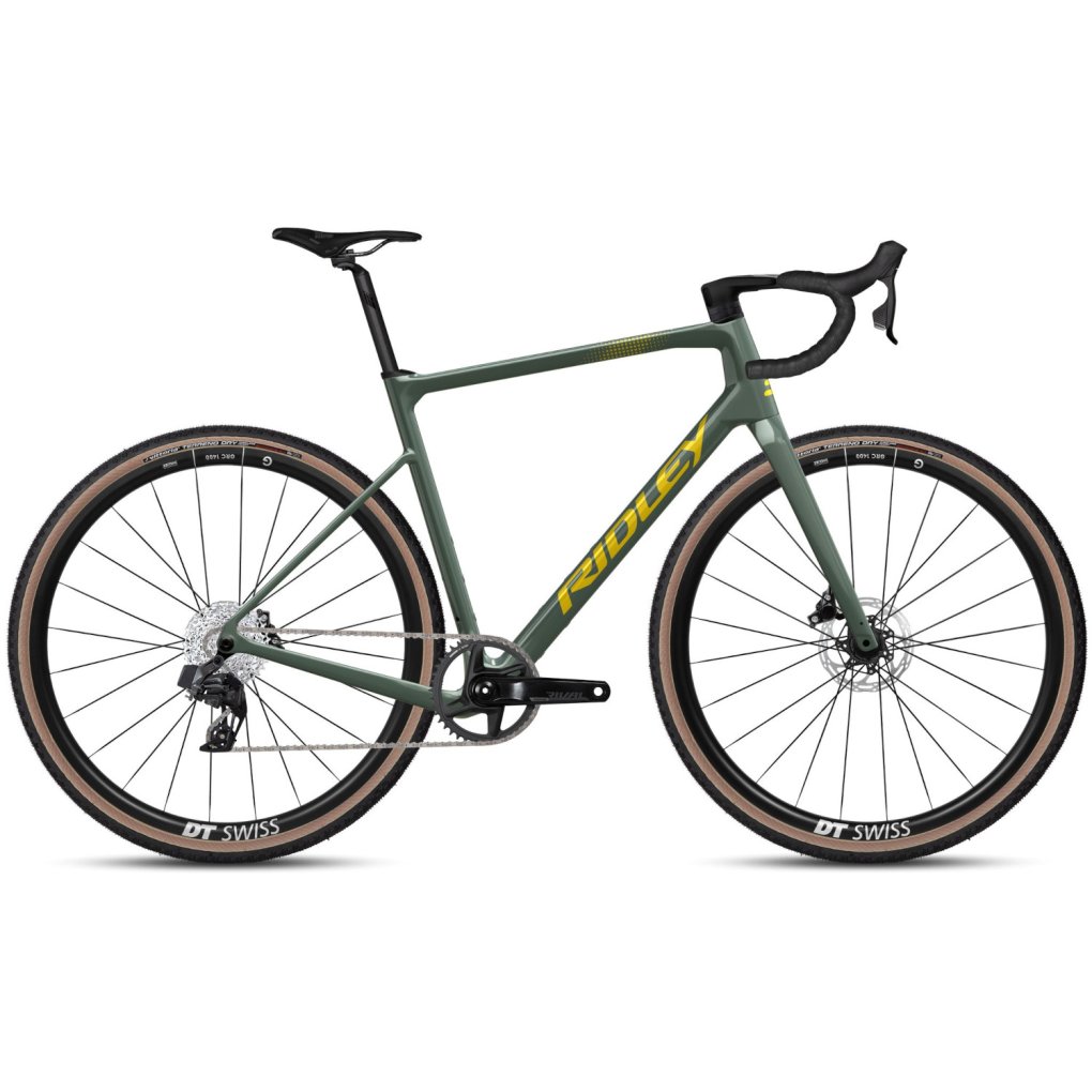 ridley-grifin-xlr-1883892.jpg Ridley GRIFN - Rival XPLR - Carbon Gravel Bike - 2025 - green smoke / yellow glossy - Image 1
