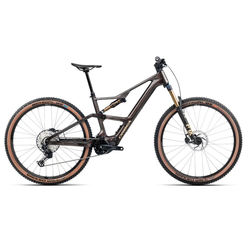 s331ttcc-orbea-rise-sl-m10-cosmic-1782023.jpg Orbea RISE SL M10 Electric Mountain Bike - 2025 - Cosmic Carbon View - Golden Sand (gloss) - Image 1