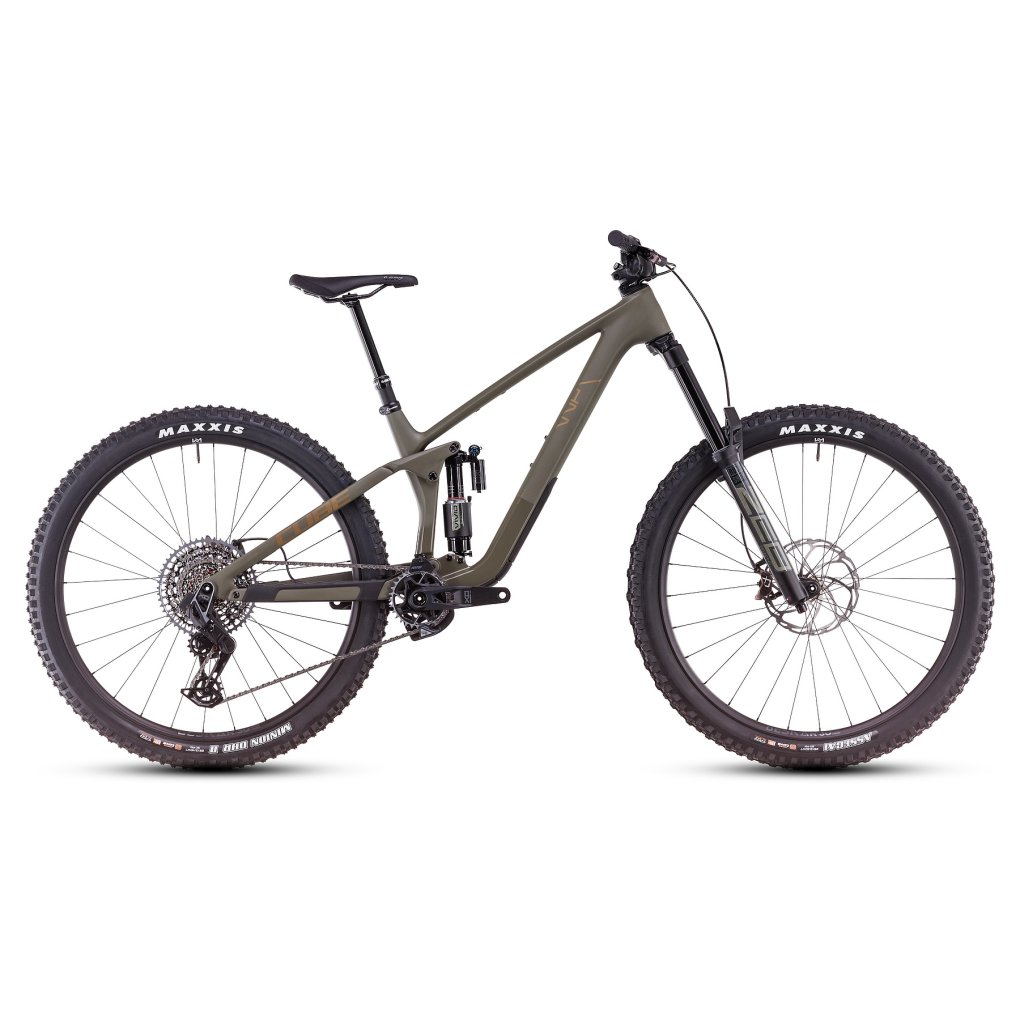 stereo-one77-c-68x-tm-dustyolive-gold-1-1779627.jpg CUBE STEREO ONE77 C:68X TM - 29" Carbon Mountainbike - 2026 - dustyolive / gold - Image 1