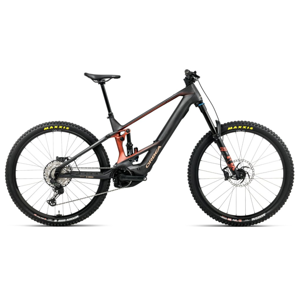 t346ttcc-orbea-wild-m10-carb-org-1935127.jpg Orbea WILD M10 Electric Mountain Bike - 2026 - Diamond Carbon View (matt) - Mars Red (gloss) - Image 1