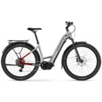 Haibike TREKKING 7 LOW i800Wh - 27.5'' Easy Entry Electric Trek Bike - 2026 - soft grey/red/blue