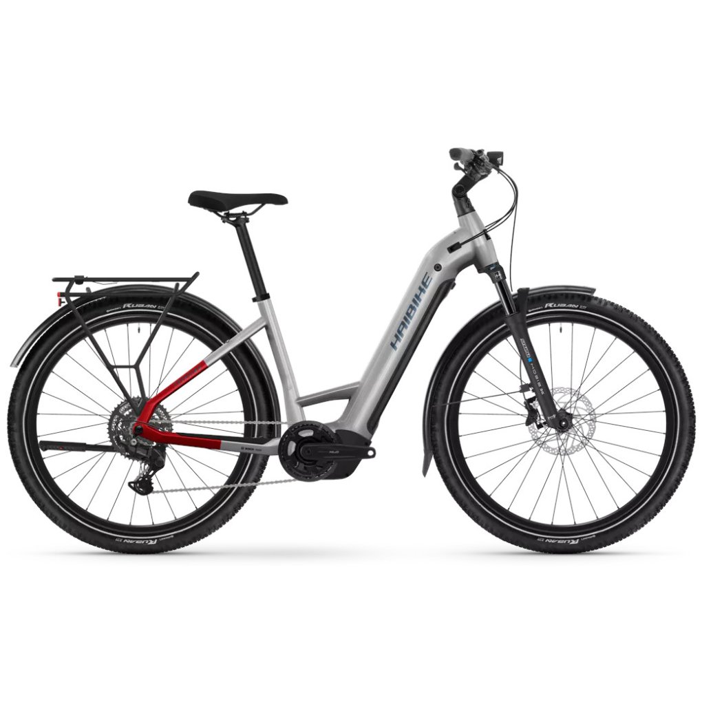 trekking7-low-1766186.jpg Haibike TREKKING 7 LOW i800Wh - 27.5'' Easy Entry Electric Trek Bike - 2026 - soft grey/red/blue - Image 1